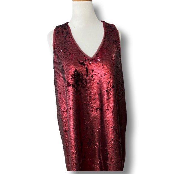 Rachel Roy Red Sequin Party Dress with Pockets ~ Size 1X - Picture 7 of 12